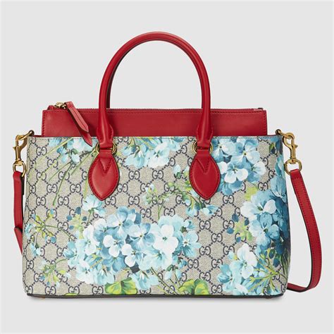 gucci blue bag with flowers